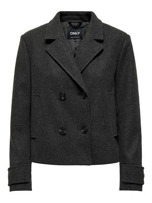 ONLFREJA LIFE SHORT DB JACKET OTW NOOS Dark Grey Melange
