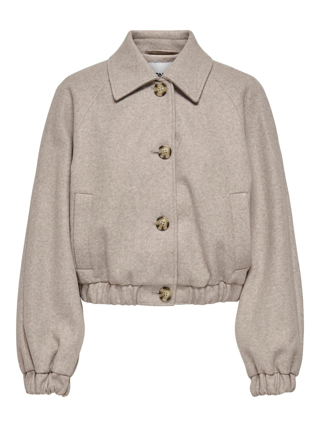 ONLNANCY LIFE COLLAR JACKET CC OTW Simple Taupe-Melange