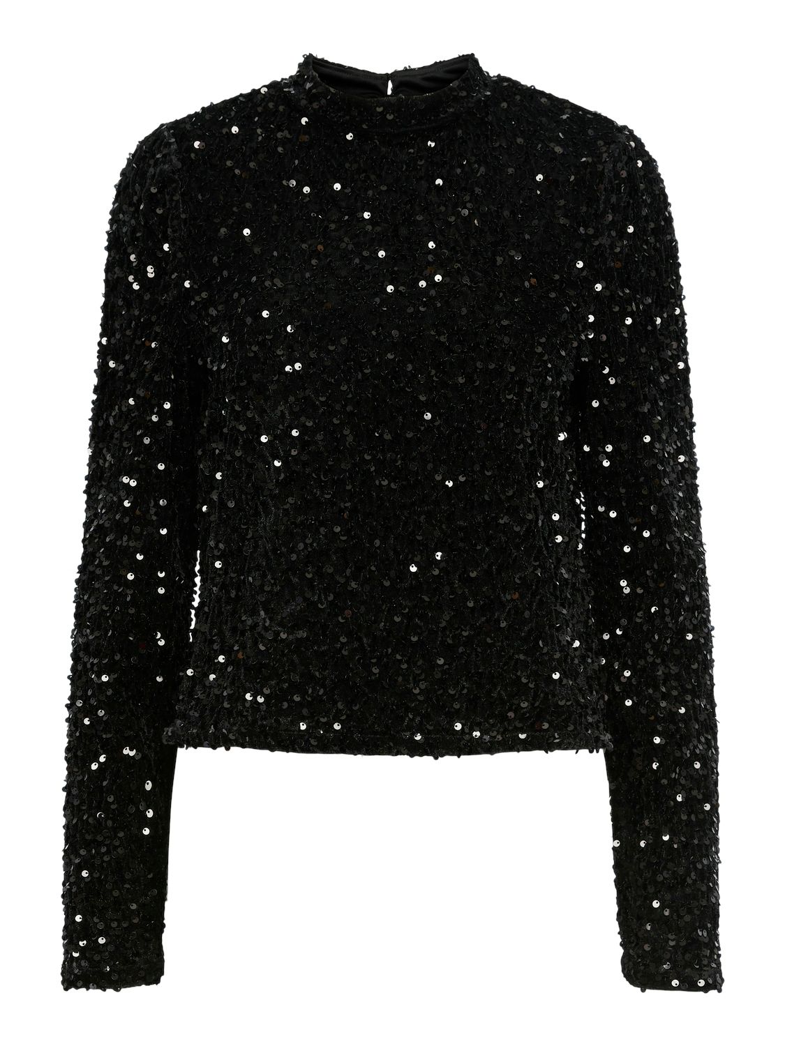 PCKAM LS TOP BC Black/Black sequins