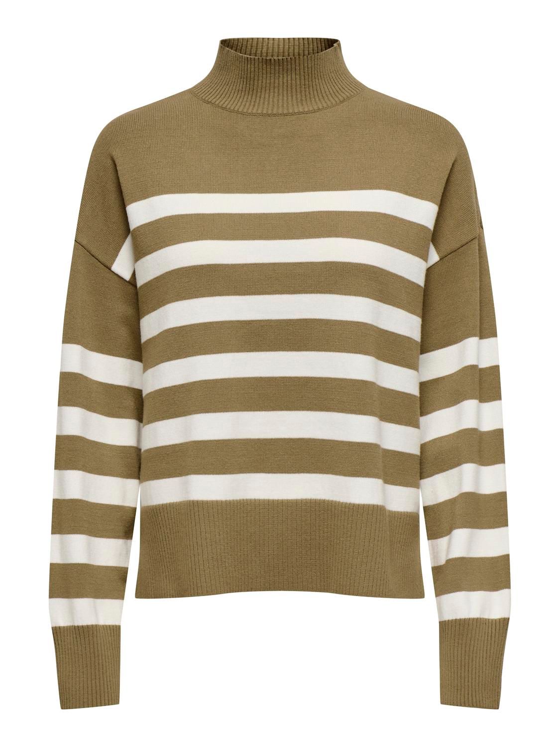 ONLBARI L/S HIGHNECK KNT NOOS Malt Ball-CLOUD DANCER