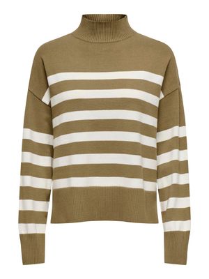 ONLBARI L/S HIGHNECK KNT NOOS Malt Ball-CLOUD DANCER