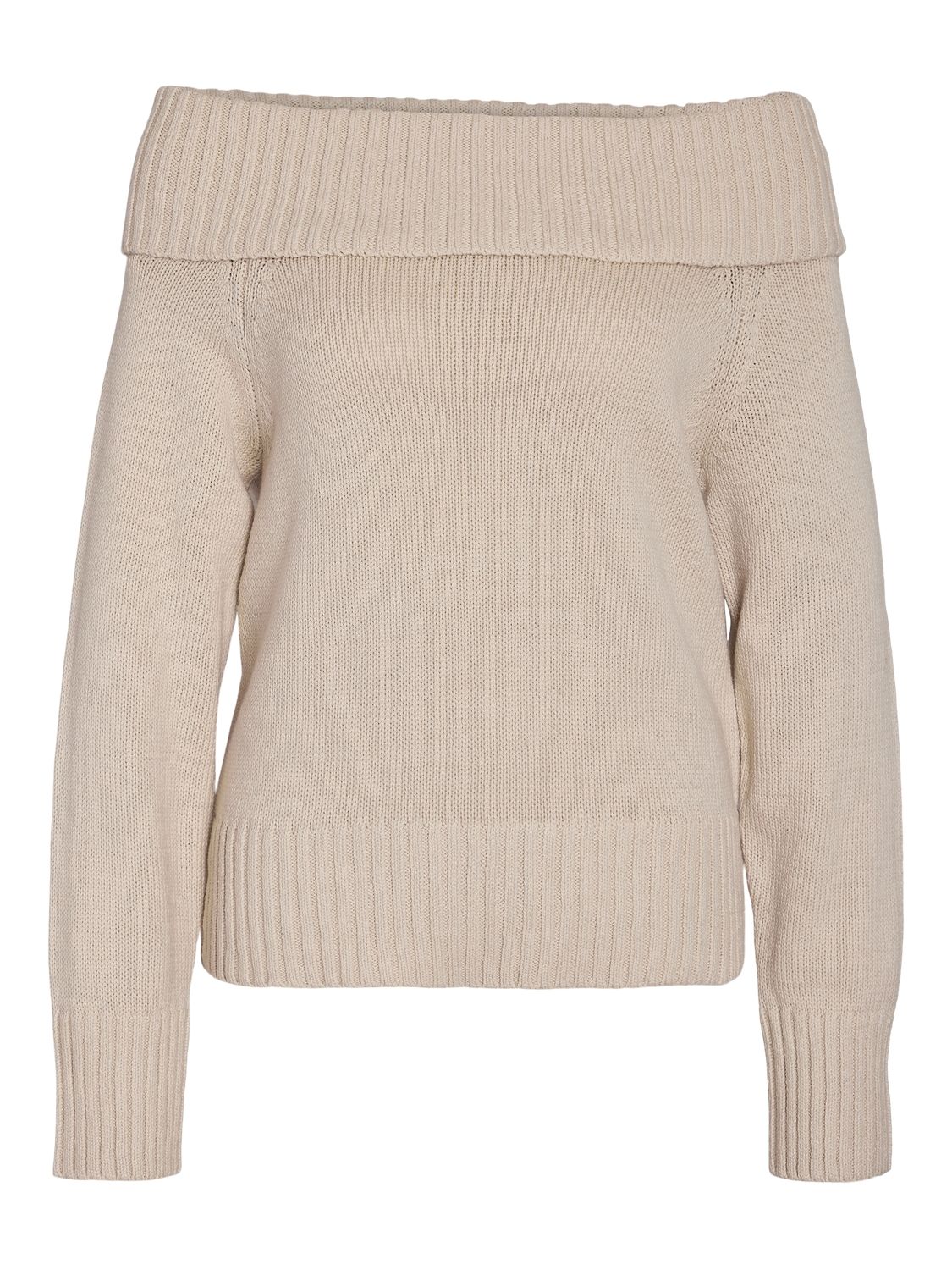 NMLIMA L/S OFF SHOULDER KNIT FWD Oatmeal