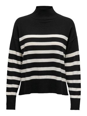 ONLBARI L/S HIGHNECK KNT NOOS Black-CLOUD DANCER