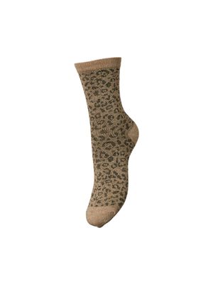 PCSEBBY GLITTER LONG AOP SOCKS NOOS Fossil/MOREL