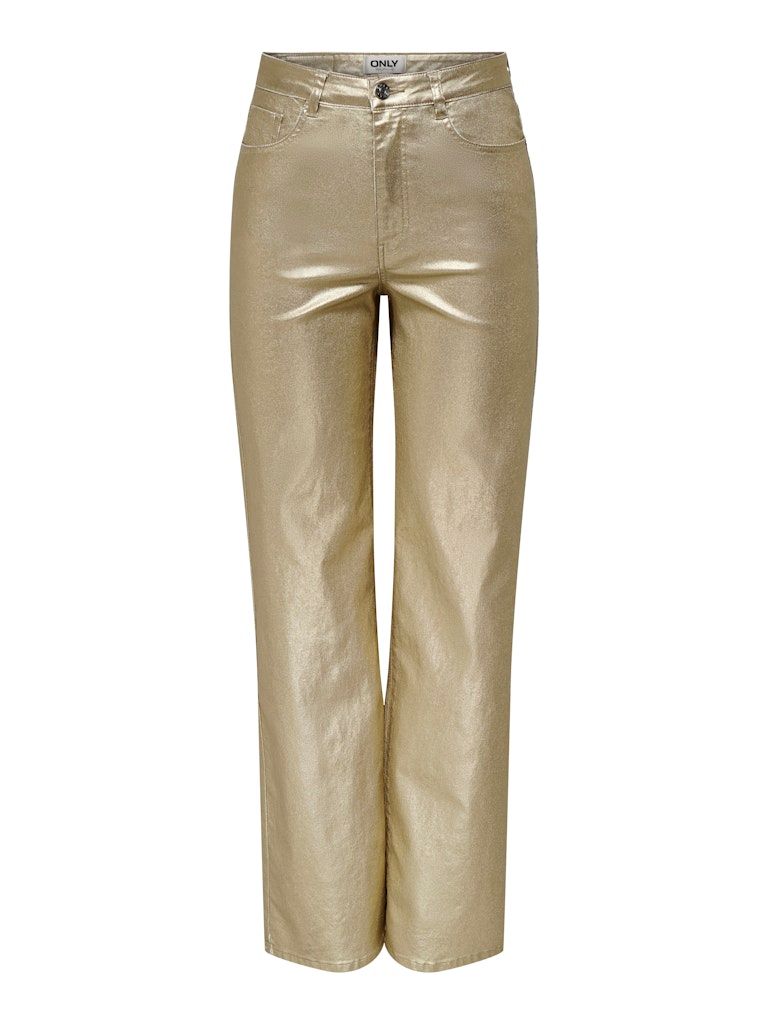 ONLJUICY-VIV HW W METAL COATED PANT PNT Gold Colour