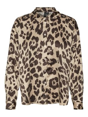 VMMERLE LS LOOSE SHIRT WVN GA Silver Mink-Talia