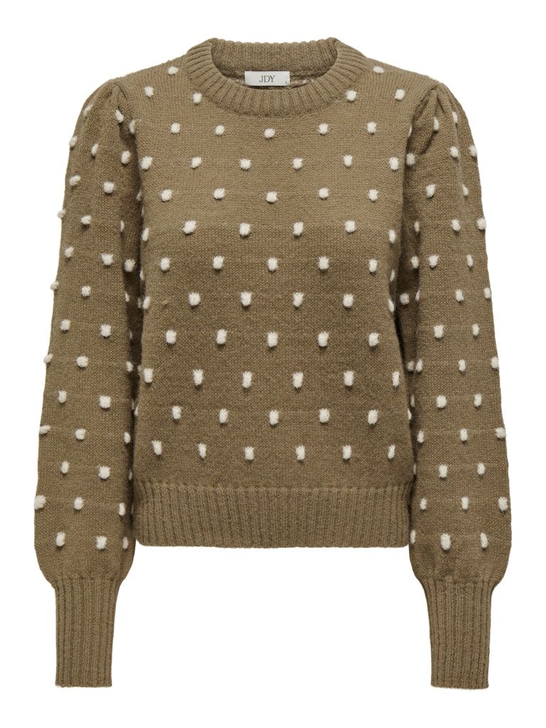 JDYSIGRID LIFE L/S ON PUFF PULL KNT Malt Ball-W CEMENT DOTS