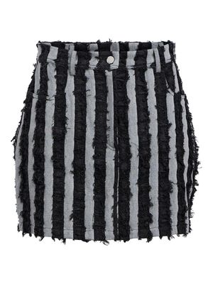 OBJVELLA HW SHORT DENIM SKIRT E DIV Grey Denim-Black lines