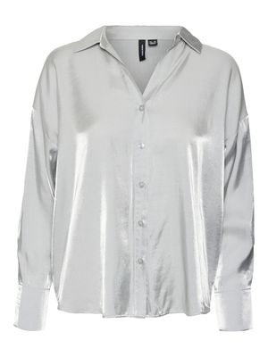 VMQUEENY LS SHIRT WVN Silver