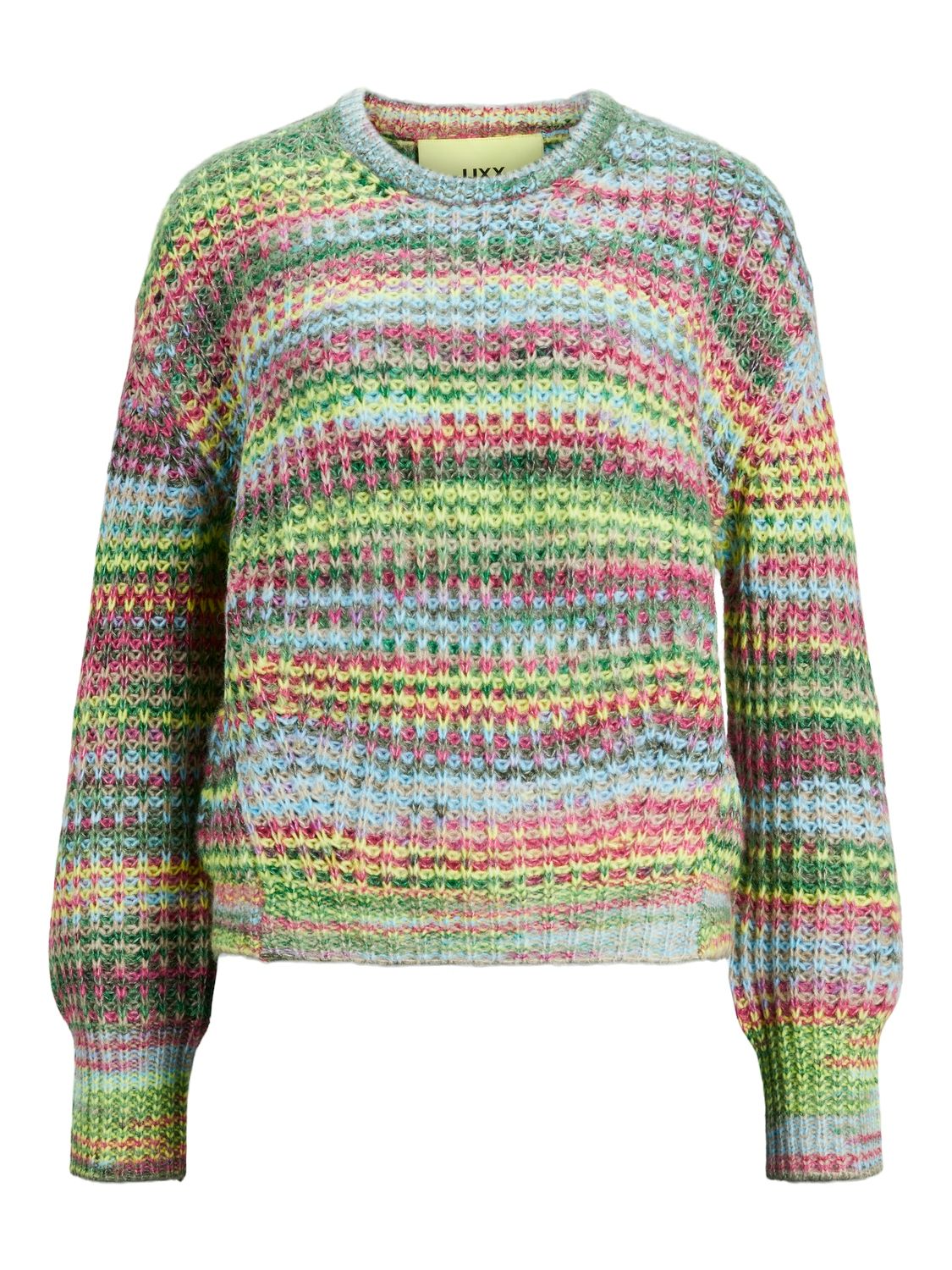 JXSIMONE SPACE DYE CREW NECK KNIT SN Limeade//6 multi spa