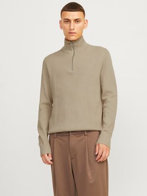 JJEPERFECT KNIT HALF ZIP SN Crockery