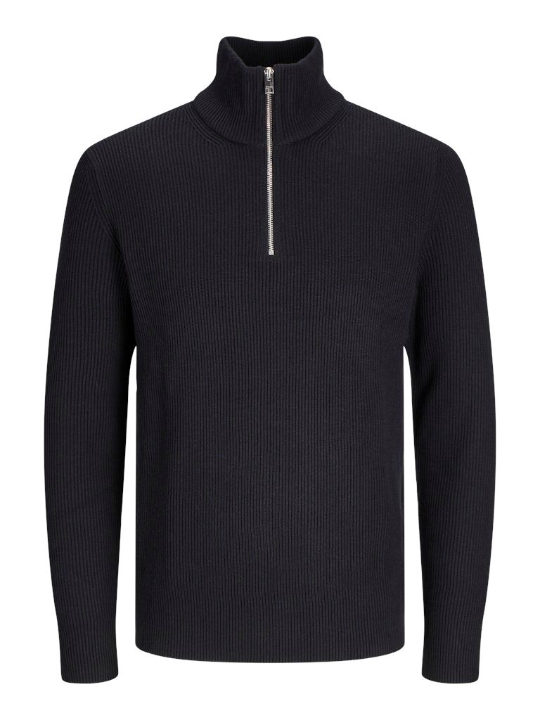 JJEPERFECT KNIT HALF ZIP SN Black