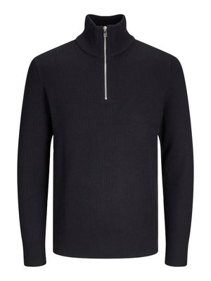 JJEPERFECT KNIT HALF ZIP SN Black