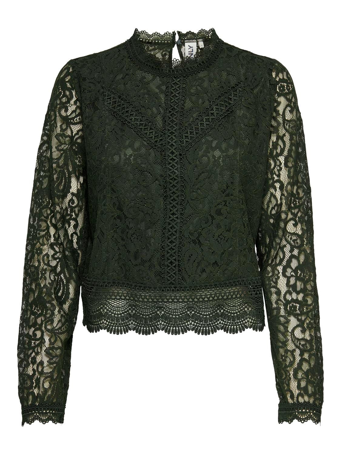 ONLNEW KARO LS LACE TOP WVN Rosin