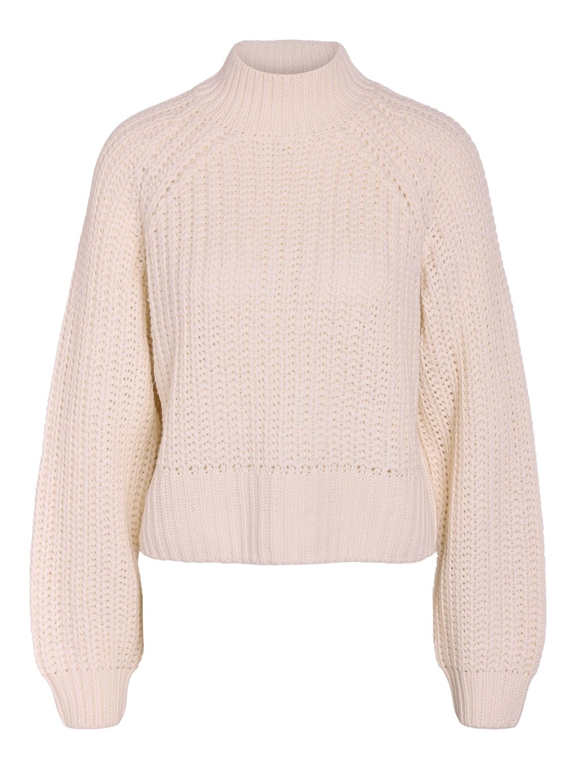 NMTESSA L/S HIGH NECK KNIT Eggnog