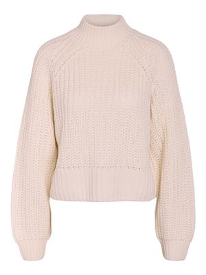 NMTESSA L/S HIGH NECK KNIT Eggnog
