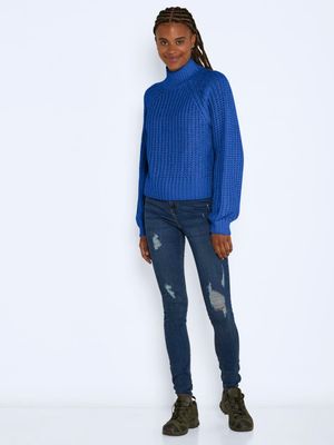 NMTESSA L/S HIGH NECK KNIT Lapis Blue