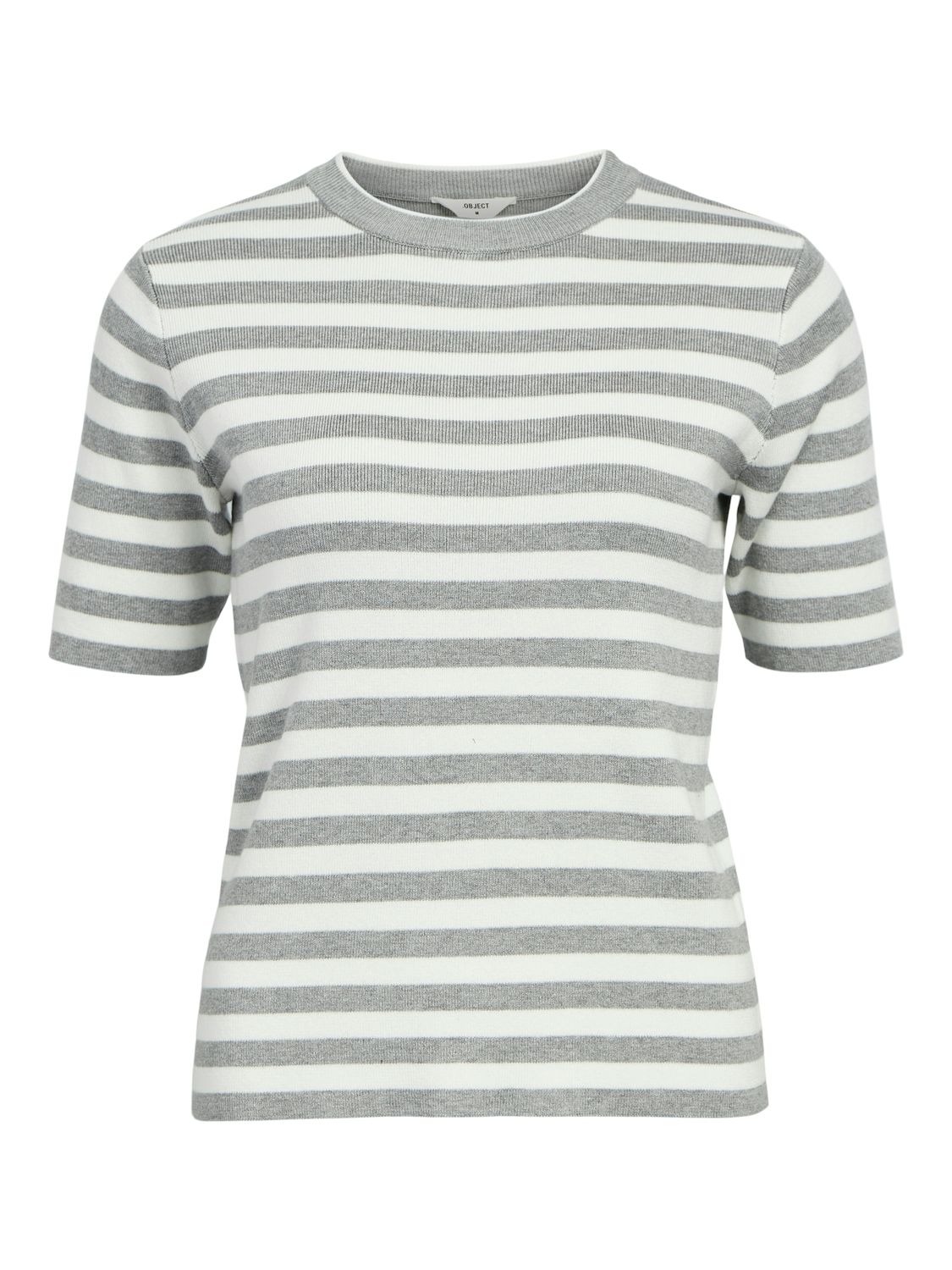 OBJESTER S/S NEW KNIT PULLOVER NOOS Light Grey Melange/Cloud