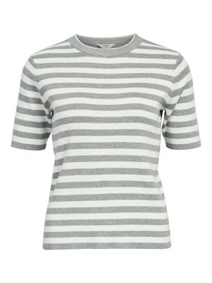 OBJESTER S/S NEW KNIT PULLOVER NOOS Light Grey Melange/Cloud