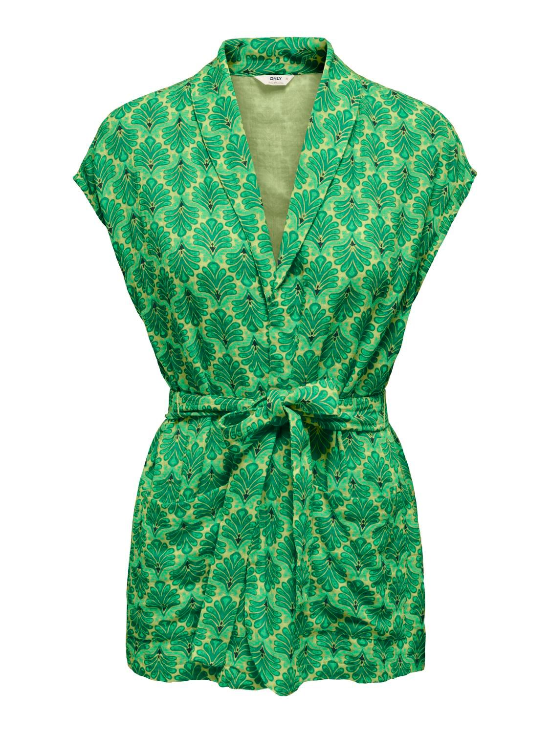 ONLTHYRA AOP BELT VEST WVN CS Deep Mint/GREEN