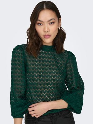 JDYAVERY L/S LACE TOP JRS NOOS Scarab