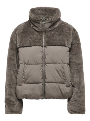 ONLWANJA FUR PUFFER MIX JACKET CC OTW Walnut