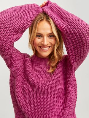 JXKELLY CHUNKY CREW NECK KNIT SN Fuchsia Red