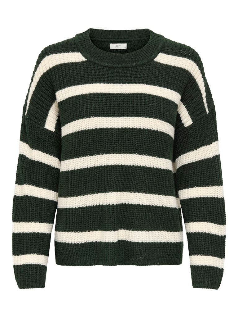 JDYJUSTY L/S STRIPE PULLOVER KNT NOOS Scarab/EGGNOG