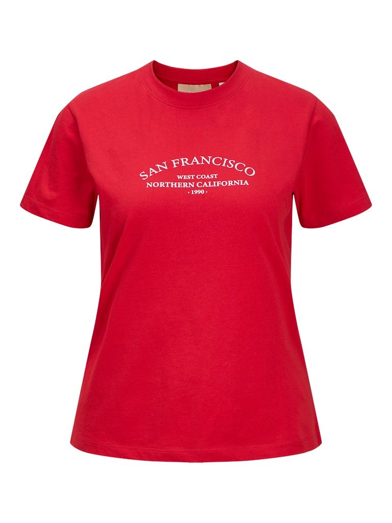 JXLINNEA REG SS PRINT TEE JRS SN Racing Red
