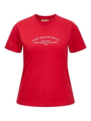 JXLINNEA REG SS PRINT TEE JRS SN Racing Red