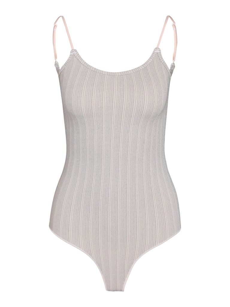 NMCORA LUREX SINGLET BODYSUIT JRS Safari/SILVER LUREX
