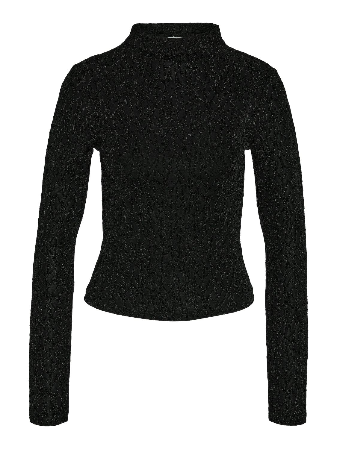NMGILLY L/S FUNNEL LUREX TOP JRS Black-BLACK LUREX