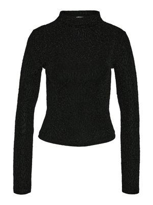 NMGILLY L/S FUNNEL LUREX TOP JRS Black-BLACK LUREX