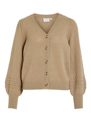 VITULI V-NECK GLITTER KNIT CARDIGAN/PB Savannah Tan-LIGHT GOLD GLITTE