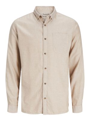 JJECLASSIC MELANGE SHIRT LS NOOS Oatmeal