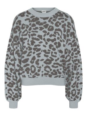 NMCHARLOTT L/S O-NECK KNIT FWD NOOS High-Rise-Charcoal Grey Leo