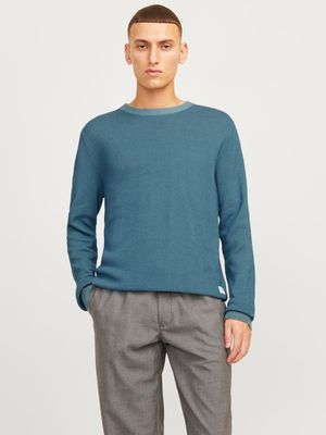 JJEGLOBE KNIT CREW NECK NOOS Goblin Blue