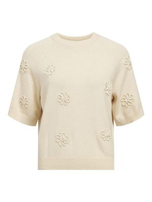 OBJLANEY RUBIN SS PULLOVER NOOS Sandshell-Sandshell small flower