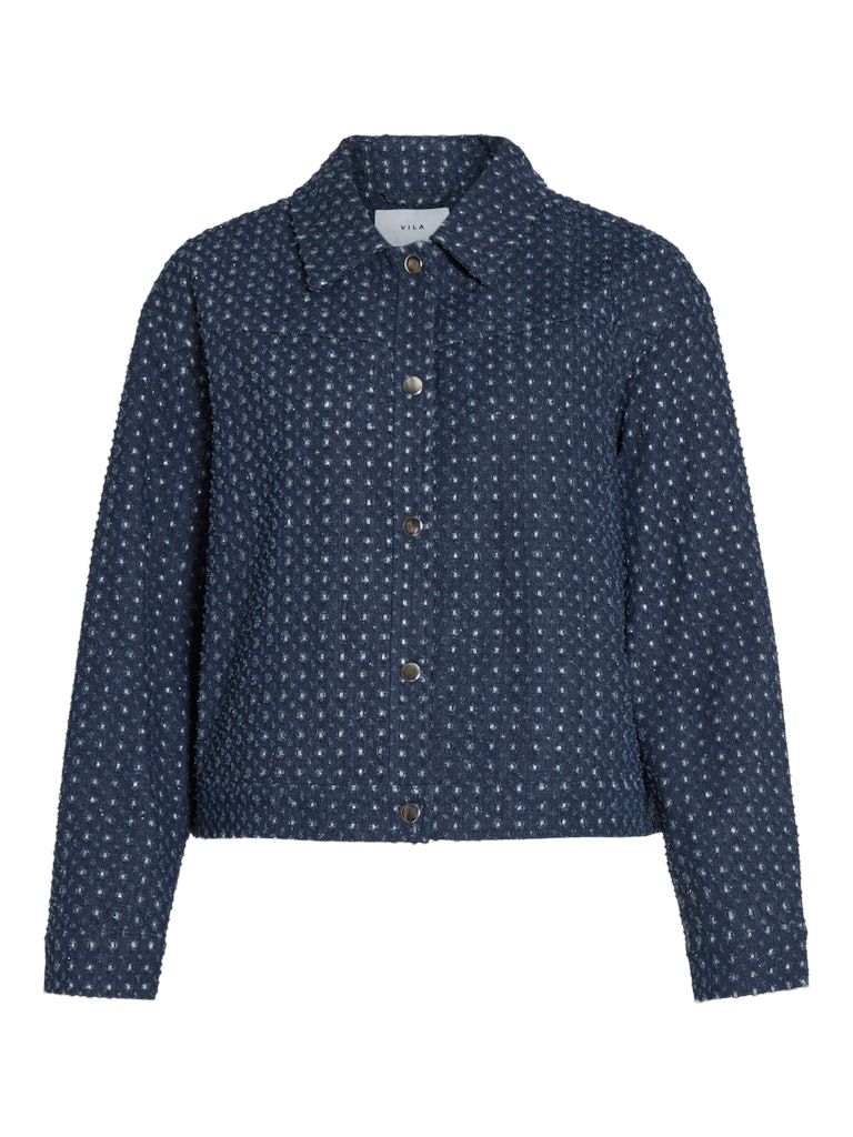 VISILVER L/S GLITTER JACKET DBD Dark Blue Denim-SEQUINS