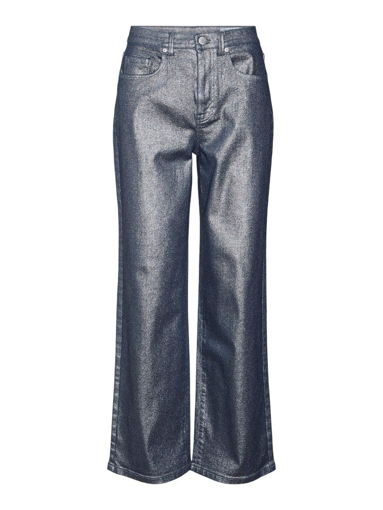 VMTESSA HR WIDE DNM JEANS VI2464 Medium Blue Denim-Silver Coat