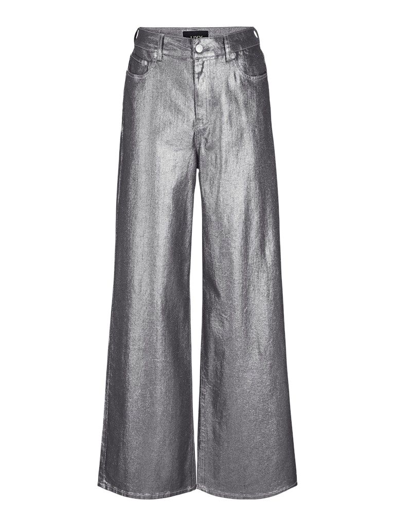 JXTOKYO MIKEA WIDE HW SHINY JEANS DNM Medium Blue Denim-SILVER