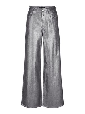 JXTOKYO MIKEA WIDE HW SHINY JEANS DNM Medium Blue Denim-SILVER