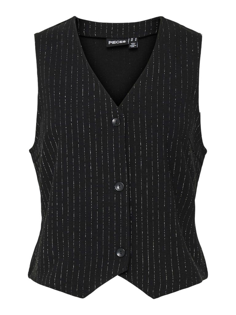 PCPARKER SKY VEST Black-SILVER LUREX