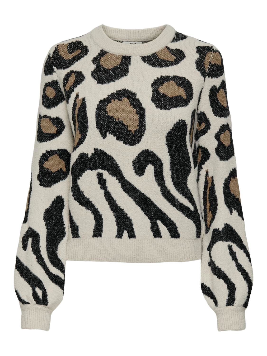 JDYLORRAINE ANIMAL L/S PULLOVER KNT NOOS Cement-BACK-MALT BALL MIX