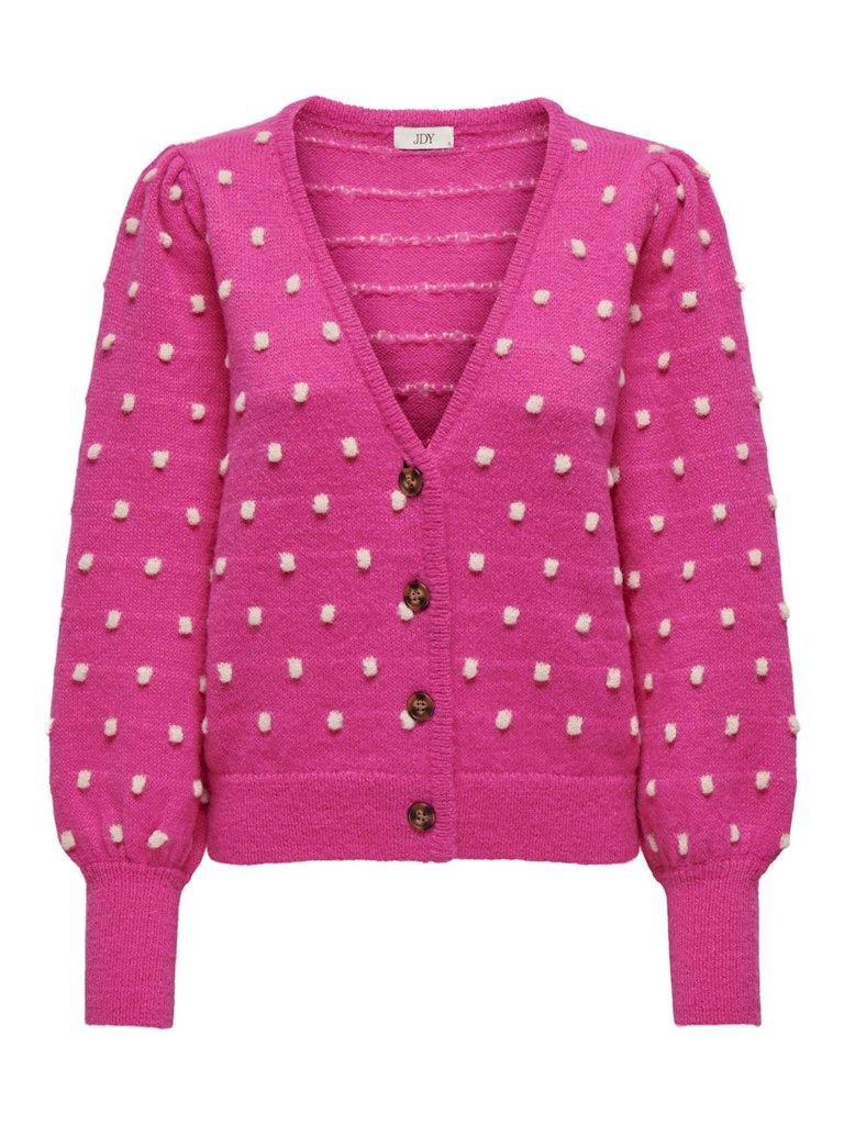 JDYSIGRID LIFE L/S VNECK STRUC CARDI KNT Rose Violet-W. CEMENT DOTS