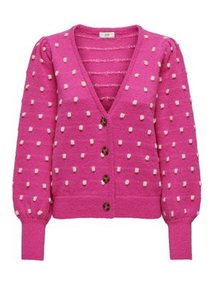 JDYSIGRID LIFE L/S VNECK STRUC CARDI KNT Rose Violet-W. CEMENT DOTS