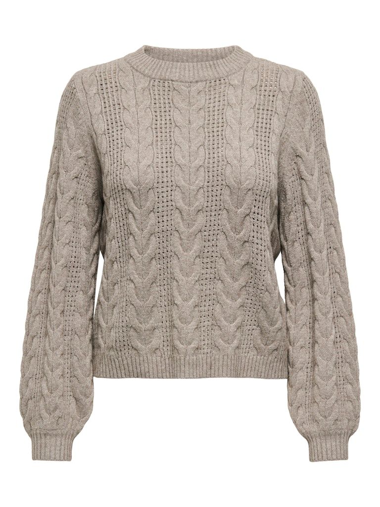 ONLRUBINA LS CABLE O-NECK KNT NOOS Walnut-W. Melange