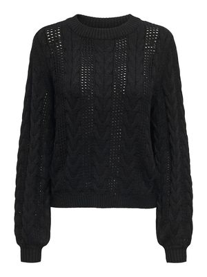ONLRUBINA LS CABLE O-NECK KNT NOOS Black
