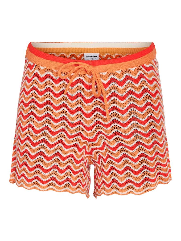 NMSADIE HW KNIT SHORTS Tangerine/TANGERINE