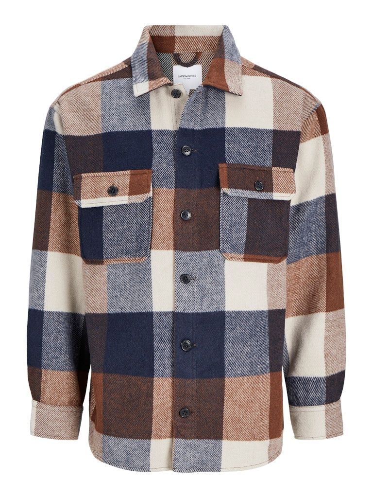 JJEBRADLEY OLLIE OVERSHIRT LS NOOS Navy Blazer/CHECKS